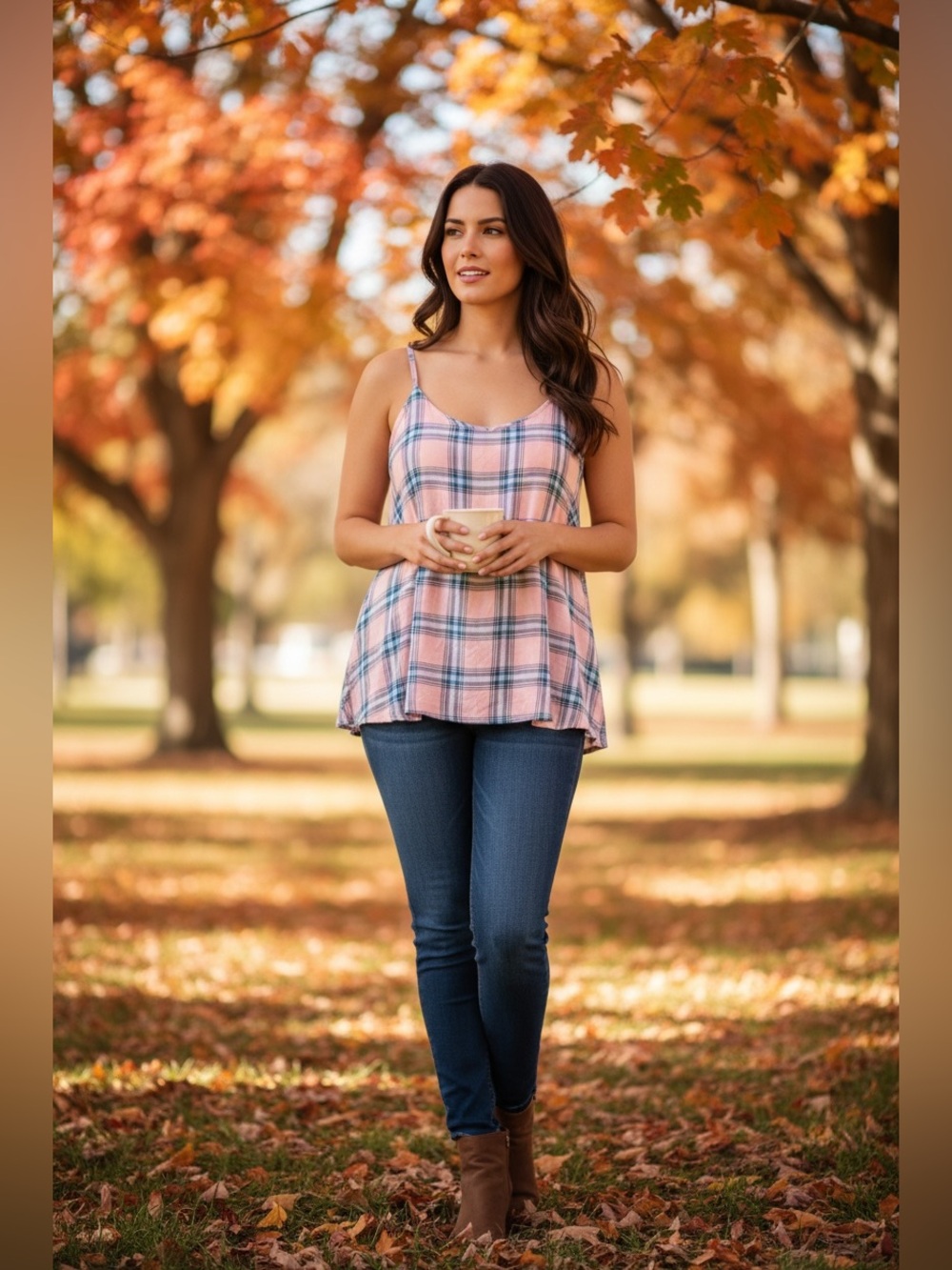 torrid Pink Plaid Adjustable-Strap Swing Cami